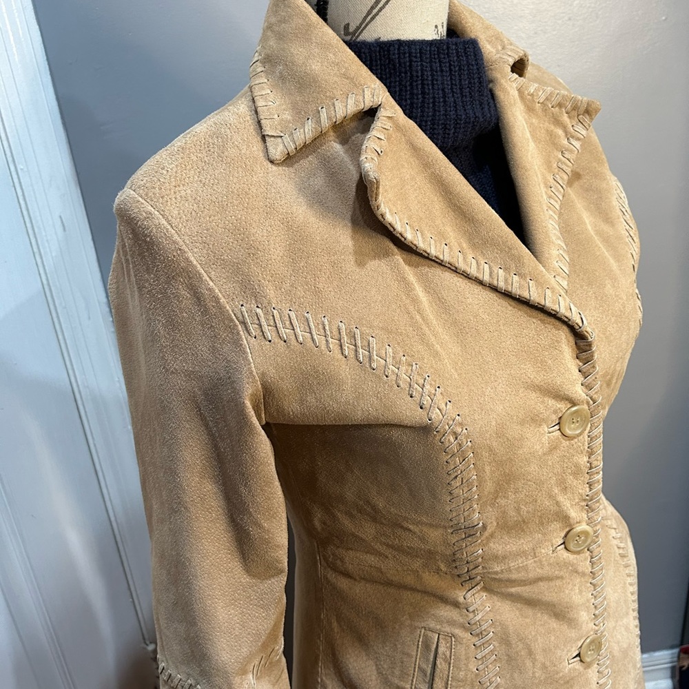 Leather trench coat size small - Picture 5 of 14